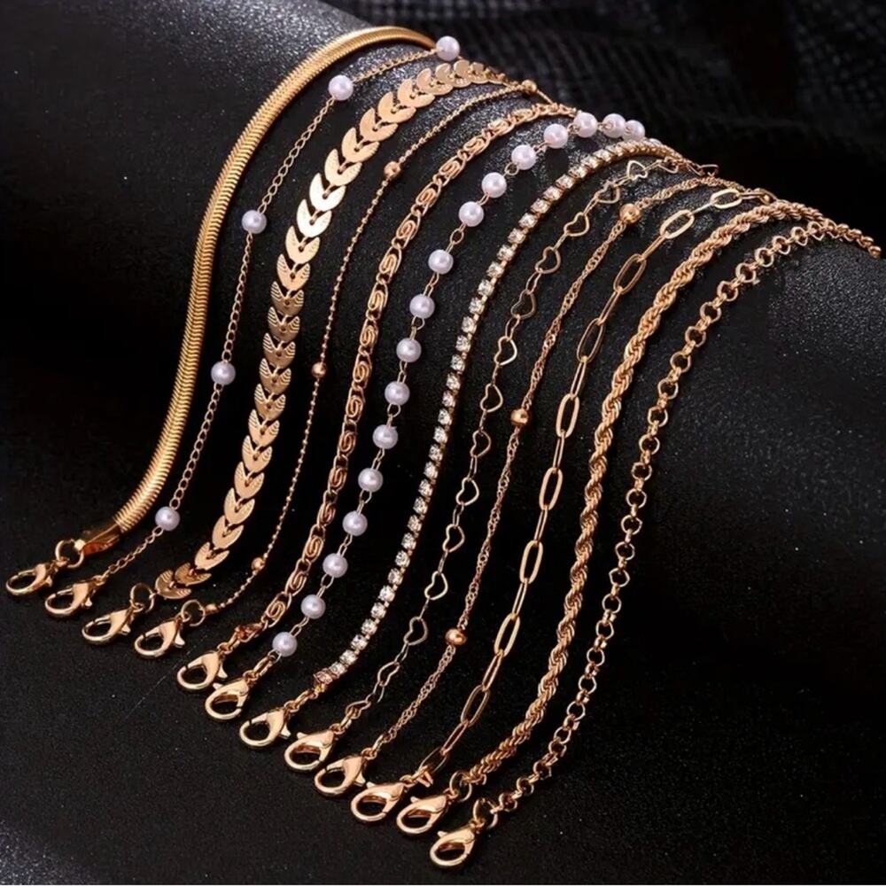 Elegant Gold Bracelet Set